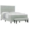vidaXL Boxspring bed met hoofdeinde Lichtgrijs 200 x 160 cm Fluweel