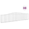 vidaXL Schanskorven 8 st gewelfd 400x30x80/100 cm ijzer