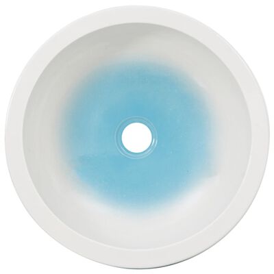 vidaXL Opzetwasbak rond Φ41x14 cm keramiek wit en blauw