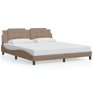 vidaXL Bedframe zonder matras "Zadar" kunstleer cappuccinokleurig 180x200 cm