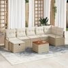 vidaXL Tuin Sofa Set met kussen met opslag 8 pcs Beige Poly riet