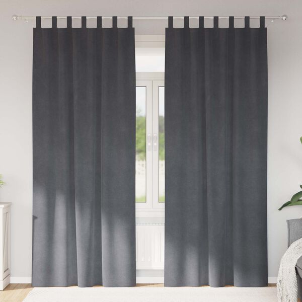 vidaXL Verduisterende gordijnen 2 pcs Lichtgrijs 140 x 225 cm Fluweel
