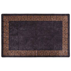 vidaXL Vloerkleed wasbaar 160x230 cm zwart en goudkleurig