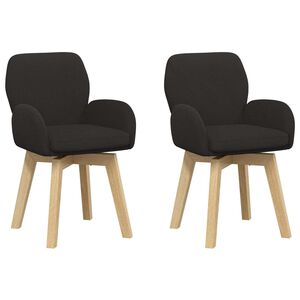 vidaXL Draai Eetstoelen 2 st Boucl&eacute; Zwart 54 x 58 x 87 cm