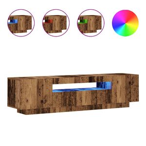 vidaXL Tv-meubel met LED 160x35x40 cm bewerkt hout oud hout