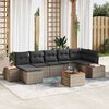 vidaXL Tuin Sofa Set met kussen 8 pcs Grijs Poly Rattan