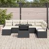 vidaXL Tuin Sofa Set met opslag 9 pcs Zwart Poly riet