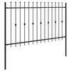 vidaXL Spike Fence Zwart 200 x 130 cm Gepoedercoat staal