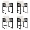 vidaXL Tuinstoelen 4 st met kussens poly rattan zwart
