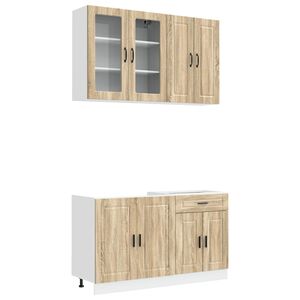 vidaXL Keukenblok PORTO 4 st Sonoma Eiken Bewerkt hout
