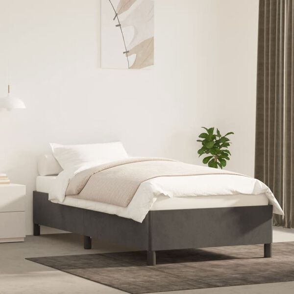 vidaXL Bedframe zonder matras 90x190 cm fluweel donkergrijs