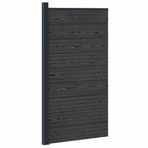 vidaXL Hekpaneel 95 x 186 cm WPC en Aluminium Zwart