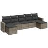 vidaXL 7-delige Loungeset met kussens poly rattan grijs