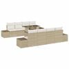 vidaXL Tuin Sofa Set 9 st Beige en Cr&egrave;me 100 x 55 x 73 cm poly rattan