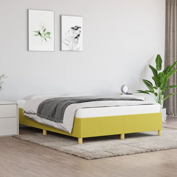 vidaXL Bedframe zonder matras 140x190 cm stof groen