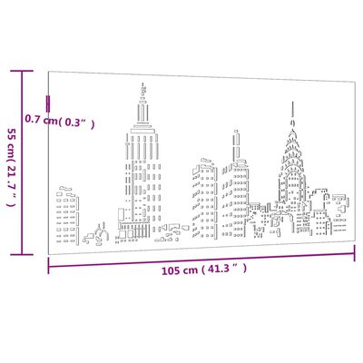 vidaXL Wanddecoratie tuin skyline-ontwerp 105x55 cm cortenstaal