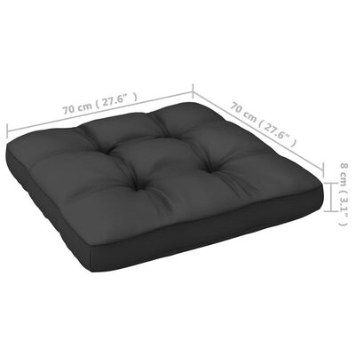 vidaXL 12-delige Loungeset met kussens massief grenenhout zwart