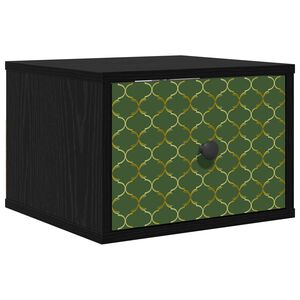 vidaXL Wandkastje GELEEN Zwart eiken 36 x 33 x 25 cm Bewerkt hout