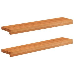 vidaXL Raamkozijnen 2 st Licht Bruin 70 x 15 x 2 cm Massief beukenhout