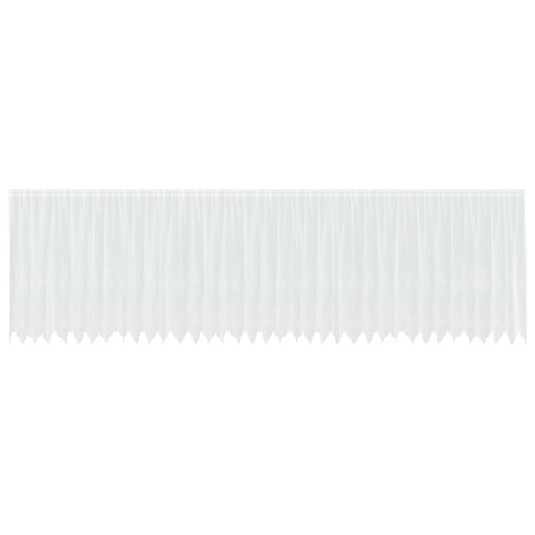 vidaXL Kantgordijn met gordijnen Bloemen Wit 160 x 900 cm Polyester