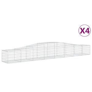 vidaXL Schanskorven 4 st gewelfd 400x50x40/60 cm ijzer