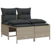 vidaXL 5-delige Loungeset met kussens poly rattan lichtgrijs