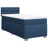 vidaXL Boxspring met matras stof blauw 90x200 cm