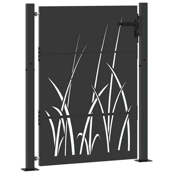 vidaXL Tuinpoort met slot Zwart 85 x 155 cm Poedergecoat staal