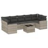 vidaXL 8-delige Loungeset met kussens poly rattan lichtgrijs