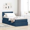 vidaXL Opbergbed met LED met matras met LED Blauw 90 x 200 cm Stof