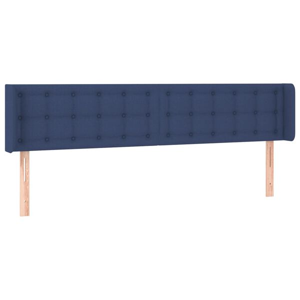 vidaXL Hoofdbord met randen 183x16x78/88 cm stof blauw