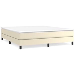 vidaXL Boxspring bed kunstleer cr&egrave;mekleurig 160x200 cm