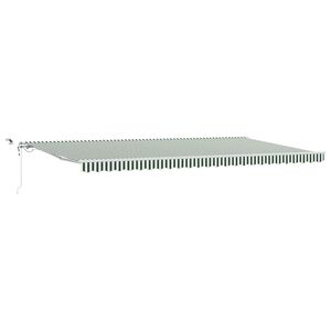 vidaXL Uitschuifbare luifel Groen en Wit 600 &times; 300 cm Polyester