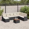 vidaXL Tuin Sofa Set met kussen 9 pcs Zwart Poly riet
