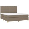 vidaXL Boxspring met matras en LED stof taupe 180x200 cm