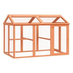 vidaXL Dierenren 141x94x104 cm massief grenenhout bruin