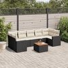vidaXL 8-delige Loungeset met kussens poly rattan zwart