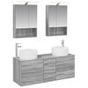 vidaXL Badkamermeubelset 5 pcs Grijs Sonoma Bewerkt hout en glas