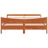 vidaXL Bedframe met hoofdbord massief grenenhout wasbruin 180x200 cm