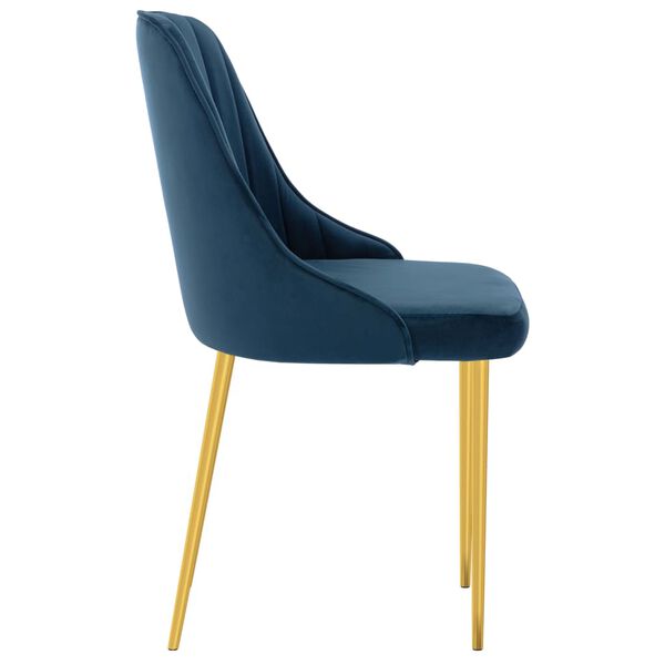 vidaXL Eetkamerstoelen 2 st fluweel blauw