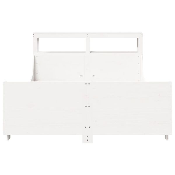 vidaXL Bedframe zonder matras massief grenenhout wit 160x200 cm