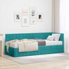 vidaXL Hoekbedframe met Matras met hoofdeinde 2 pcs Turquoise Fluweel