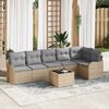 vidaXL Tuin Sofa Set met kussen met opslag 7 pcs Zwart Poly riet