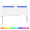 vidaXL LED Hoofdbord Wit 144 cm Nep Leer