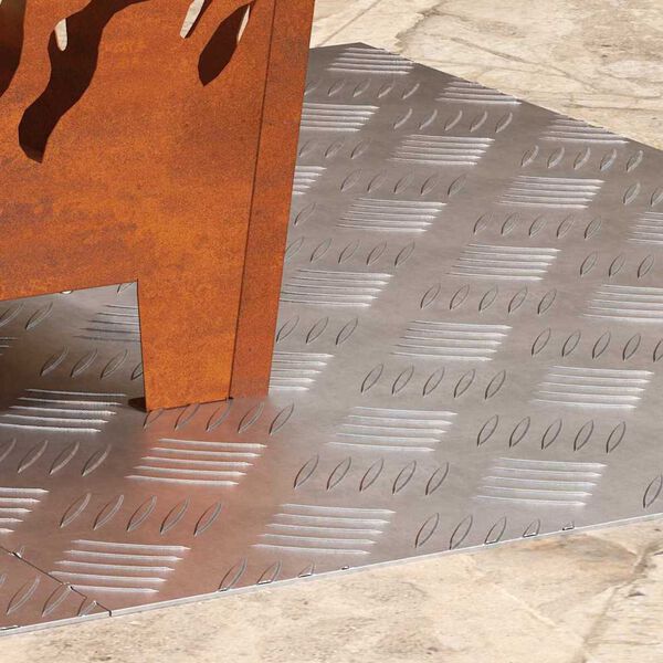 vidaXL Trap Tread Rechthoekig 2 pcs Zilver 70 x 50 cm Aluminium