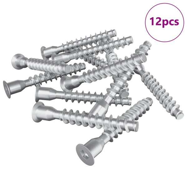 vidaXL Bevestigingsschroeven 12 pcs Zilver Metaal