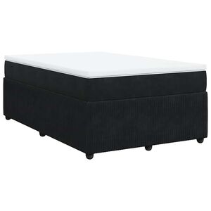 vidaXL Boxspring met matras fluweel zwart 120x190 cm