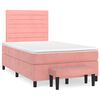 vidaXL Boxspring met matras fluweel roze 120x200 cm