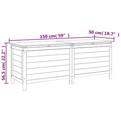 vidaXL Tuinbox 150x50x56,5 cm massief vurenhout wit