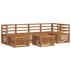 vidaXL Hoekbank Set 7 pcs Naturel Massief Acaciahout